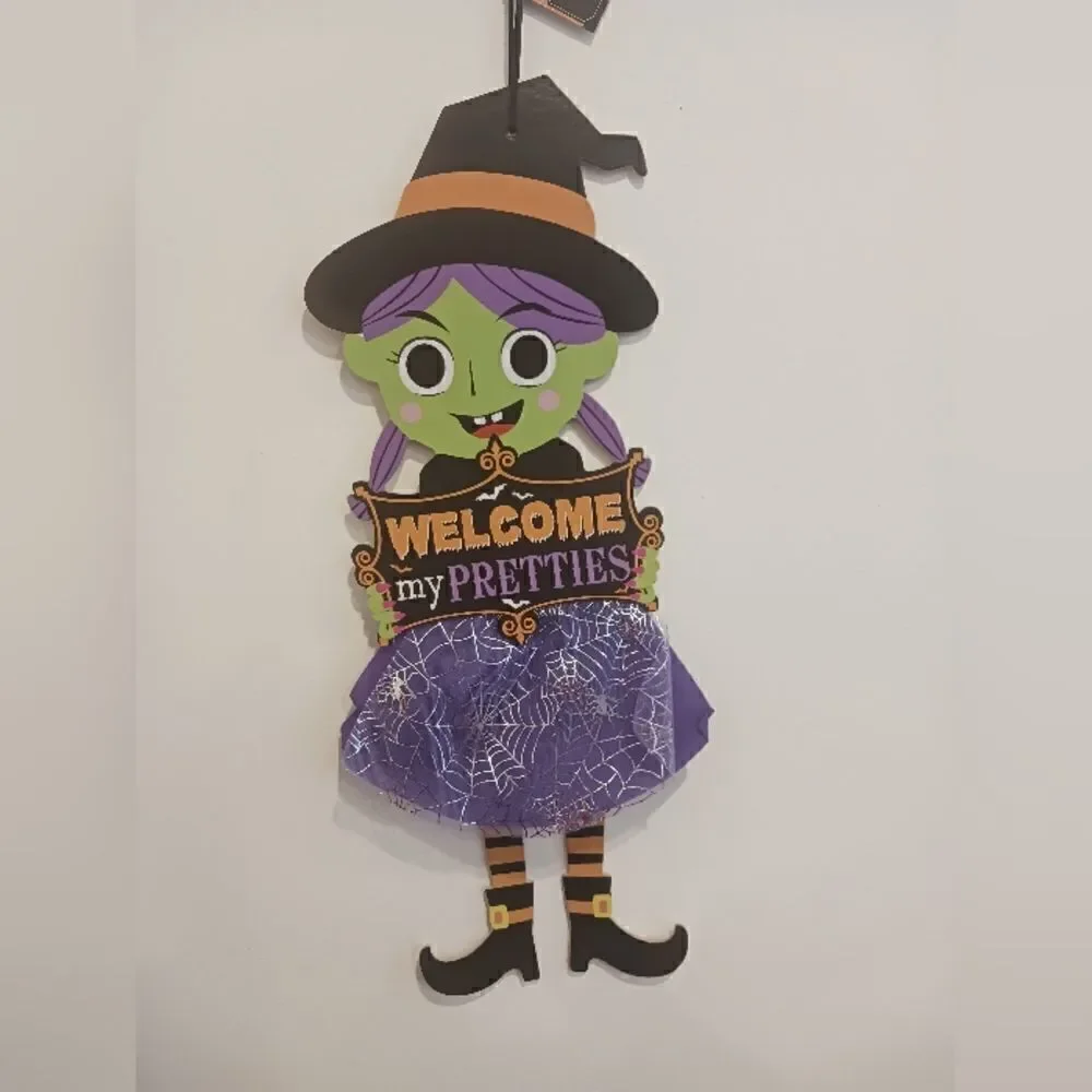 3 for 26 - Witch Themed Halloween Wall Hanging Sign Welcome My Pretties Decoe